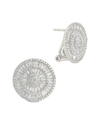 Sterling Forever CZ Sandy Circle Studs