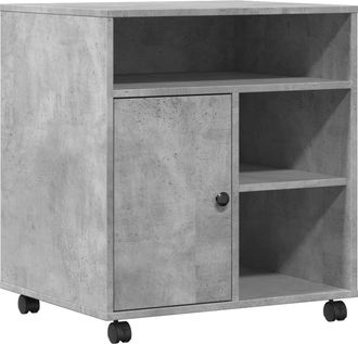 vidaXL Vidaxl - Soporte Para Impresora Con Ruedas Gris Hormig&oacute;n 60x50x67 Cm