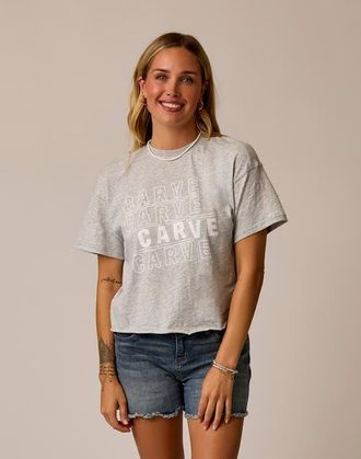 Carve Designs Parker Graphic Tee in Heather Grey Carve at Nordstrom, Size Xx-Small