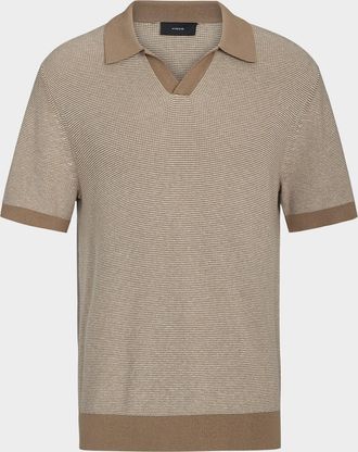 Vince Mens Cotton and Cashmere Johnny Collar Polo Shirt