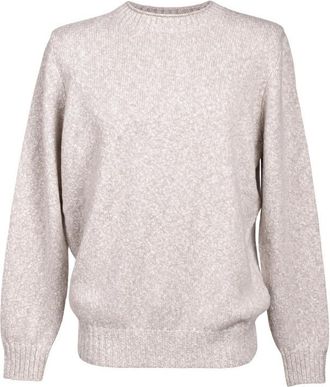 Brunello Cucinelli Mother Of Pearl Cashmere Blend Knit Sweater, Brand Size 54 (US Size 44)