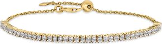 The Diamond Store Adjustable Lab Diamond Tennis Bracelet 1.00ct in 18K Gold Vermeil