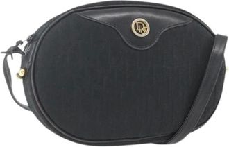 Dior Pre-owned Cross Body Bags, female, Black, Size: ONE SIZE Pre-owned Vintage Trotter Canvas Shoulder Bag
