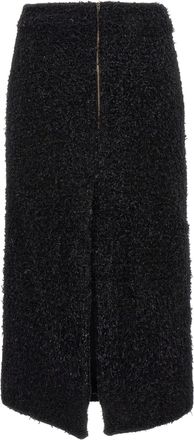 Balenciaga Tweed Midi Skirt - Black