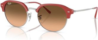 Ray-Ban RB4429 Polarized Fashion Mens Sunglasses Red On Silver : 55mm, Acetate/Glass Lenses