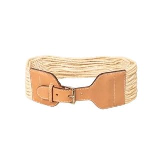 Alaia Pre-owned Leather Belt - female - Ala&iuml;a Pre-owned - Vintage Belts - Beige - ONE SIZE - Pre-owned