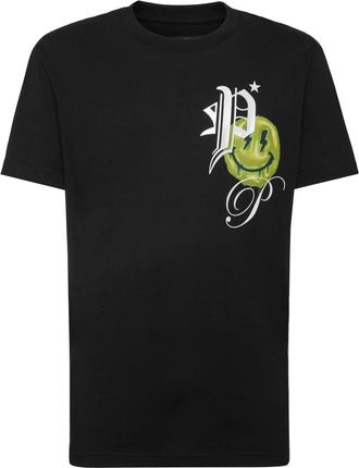 Philipp Plein T-Shirt Round Neck SS Smile - Heren - T-shirts - Zwart - 4XL - Katoen - Tops