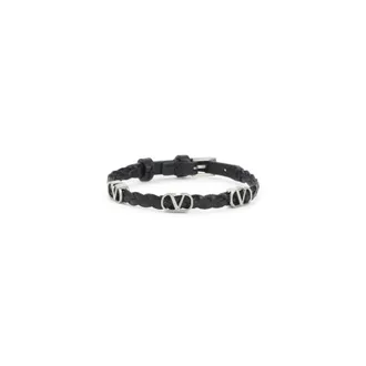 Valentino Garavani Bracelets, male, Black, Size: ONE SIZE Ovalette Leather Bracelet