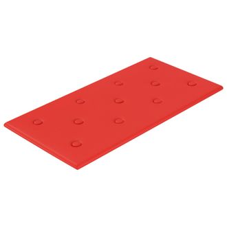 vidaXL Cabecero De Pared 12 Pcs Rojo 60 X 30 Cm Cuero Sint&eacute;tico Vidaxl