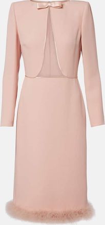 Valentino Abito midi in Cady Couture con piume