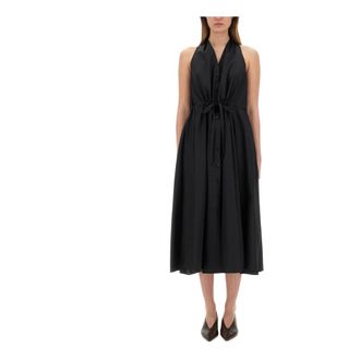 Aspesi Midi Dresses, female, Black, Size: S Cotton Poplin Dress
