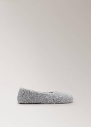 Mango Ballerine pelliccia di agnello grigio - Donna - 36 - MANGO