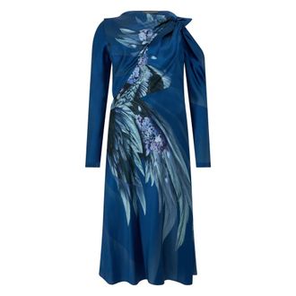 Alberta Ferretti Kleedjes, Dames, Blauw, S, Midi Jurk