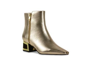Ninety Union Metallic Square Heel Bootie in Gold at Nordstrom, Size 12