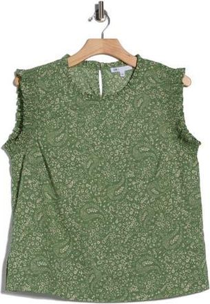 Daniel Rainn Smocked Ruffle Tank in Sage at Nordstrom Rack, Size X-Large