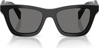 Prada 51mm Polarized Butterfly Sunglasses in Black /Dark Grey Polar at Nordstrom