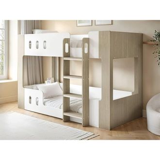 Flair Willow Low Bunk Bed White & Oak | Size: Single