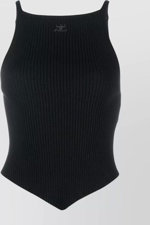 Courr&egrave;ges ribbed sleeveless top