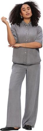 Object Object, Dames, Blouses & Shirts, Grijs, Maat: XS Denim