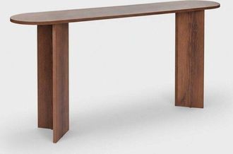 M&S Collection Consolle ingresso design minimal ovale Sira - Marrone Noce