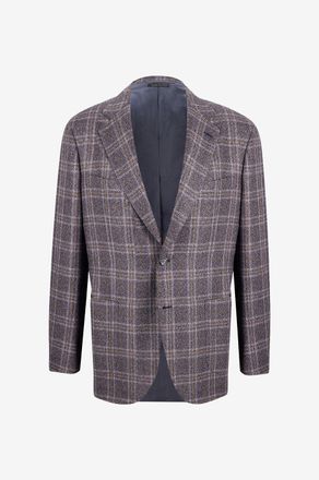 Brioni Karierter Blazer aus Kaschmir und Seide