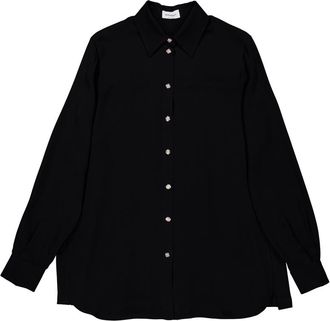 Ferragamo Mulberry Silk Georgette Shirt, Brand Size 44 ( US Size 10 )