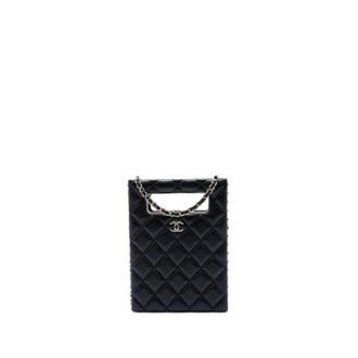 Chanel Pre-owned Quilted Crossbody Bag - Dames - Pre-owned - Zwart - Maat: ONE Size Leer