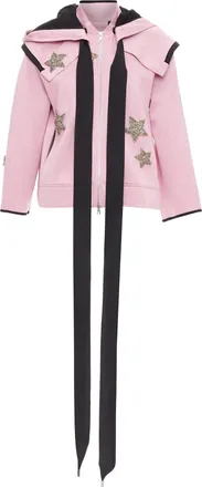 Dice Kayek Neoprene Star Applique Hoodie