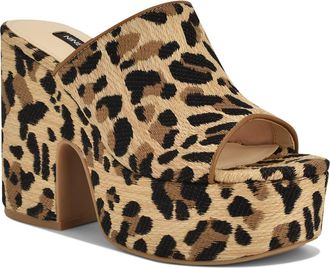 Nine West Olley Platform Slide Sandal in Light Natural at Nordstrom, Size 7.5