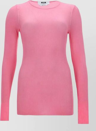 Msgm crew neck long sleeve slim ribbed knit