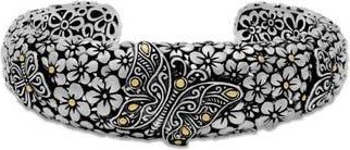 Samuel B. Butterfly Filigree Two-Tone Cuff Bracelet in Silver And Gold at Nordstrom Rack