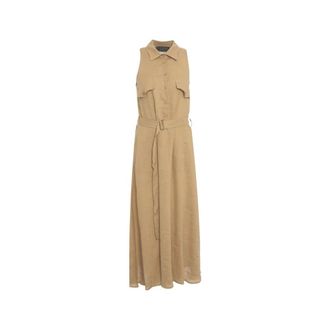 Kaos Kaos, Dames, Jurken, Beige, Maat: M Linnen