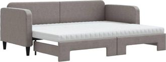 vidaXL Vidaxl - Sof&aacute; Cama Nido Con Colch&oacute;n Tela Gris Taupe 80x200 Cm