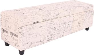 Hhg Hhg - Ba&uacute;l Kriens, Banco, Tela/textil, 45x114x45cm Certificado Mvg, Letras, Crema