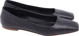 Aeyde Ida Square-Toe Ballet Flats in Black Nappa Leather