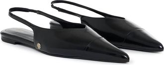 Anine Bing Womens Cowhide Ankle Strap Flats In Black