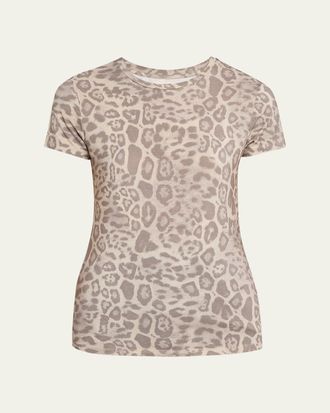 L'agence Ressi Short-Sleeve Leopard Tee