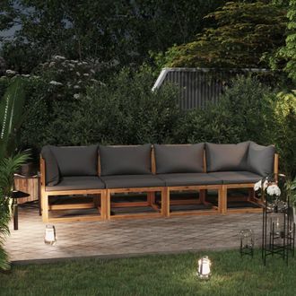 vidaXL Vidaxl - Sof&aacute; De Jard&iacute;n De 3 Plazas Con Coj&iacute;n Madera Maciza De Acacia