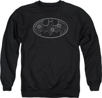 Gildan Batman Glass Hole Logo Adult Crewneck Sweatshirt