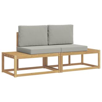 vidaXL Conjunto De Sof&aacute;s De Exterior 2 Pcs Blanco Y Gris Claro Vidaxl