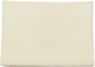 Herm&egrave;s Pre-owned Wallets, male, White, Size: ONE SIZE Pre-owned Calvi Duo Epsom Coin Case