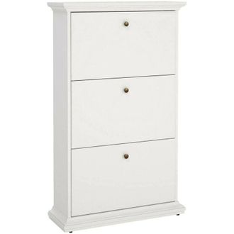 Dmora Zapatero Gaudenzia, Mueble Para 18 Pares De Zapatos, 27.45x77.8x127.8h Cm Blanco