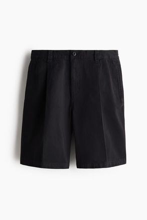 H&M Relaxed Fit Cotton Chino Shorts in Black at Nordstrom, Size X-Large