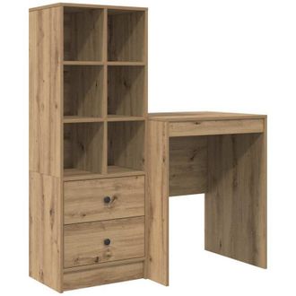 vidaXL Escritorio Con Almacenamiento Con Caj&oacute;n 2 Pcs Roble Artisan Vidaxl