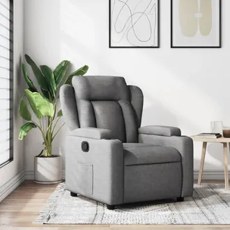 vidaXL Sill&oacute;n Reclinable De Tela Gris Oscuro Vidaxl