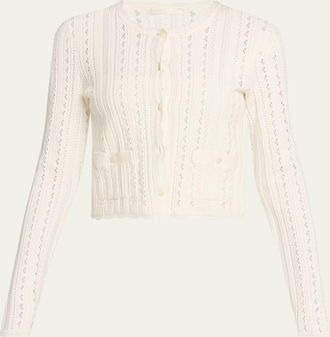 LoveShackFancy Peridot Pointelle Cardigan