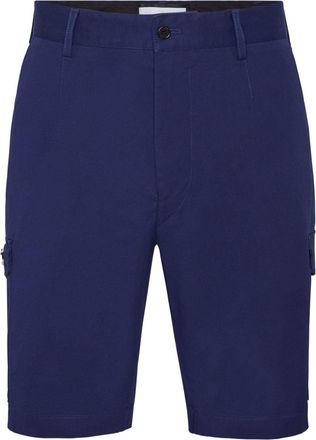 Philipp Plein logo-plaque cargo shorts - men - Cotton/Cotton/Elastane/Polyester - 56 - Blue