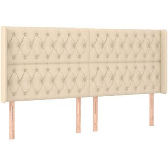 vidaXL Cabecero Con Led De Tela Color Crema 203x16x118/128 Cm Vidaxl