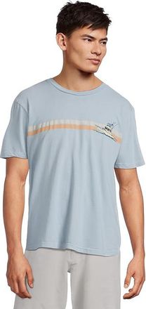 Salty Crew Water Line Short Sleeve T-Shirts Mens T Shirt Blue Fog : XL, Cotton