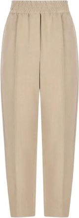 Brunello Cucinelli Dames, Broeken, Beige, Maat: 2XS Linnen